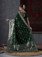 Timeless Green Kanjeevaram Saree - The Dori Store