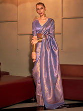 Lavender Purple Kanjeevaram Silk Saree - The Dori Store