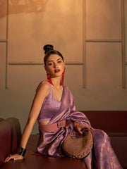 Royal Purple Kanjeevaram Silk Saree - The Dori Store