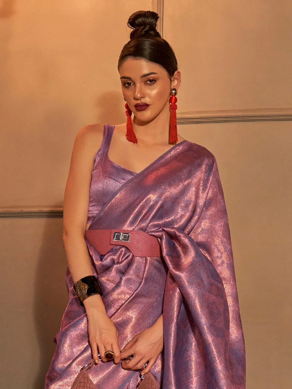 Royal Purple Kanjeevaram Silk Saree - The Dori Store