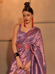 Royal Purple Kanjeevaram Silk Saree - The Dori Store
