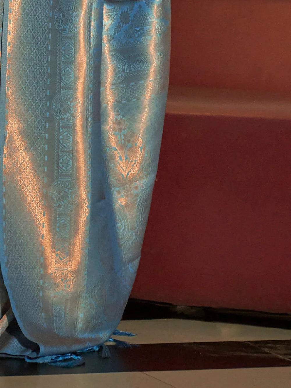 Royal Blue Kanjeevaram Silk Saree - The Dori Store