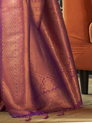 Queen Purple Kanjeevaram Silk Saree - The Dori Store