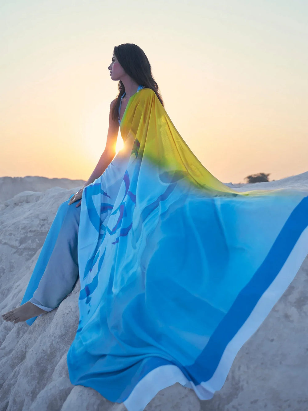 Light Party Wear Crepe Printed Saree - The Dori Store