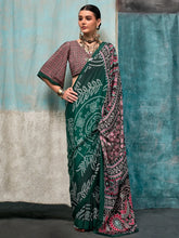 Hunter Green Soft Crepe Silk Saree - The Dori Store