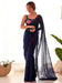 Blue Navy Party Wear Georgette Embellished Saree