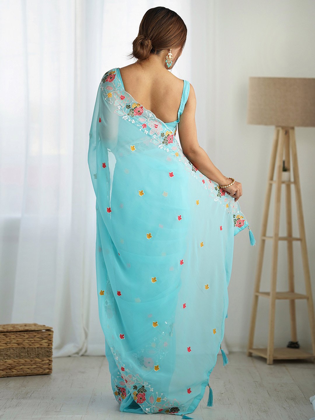 partywear designer saree for festive occasions