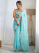 Blue Light Party Wear Georgette Embellished Saree
