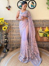 Heritage Lavender Designer Zari Woven Variant Saree - The Dori Store