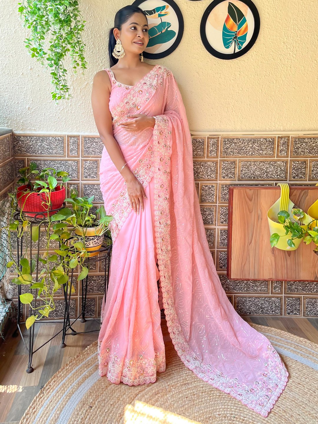 partywear designer saree for festive occasions