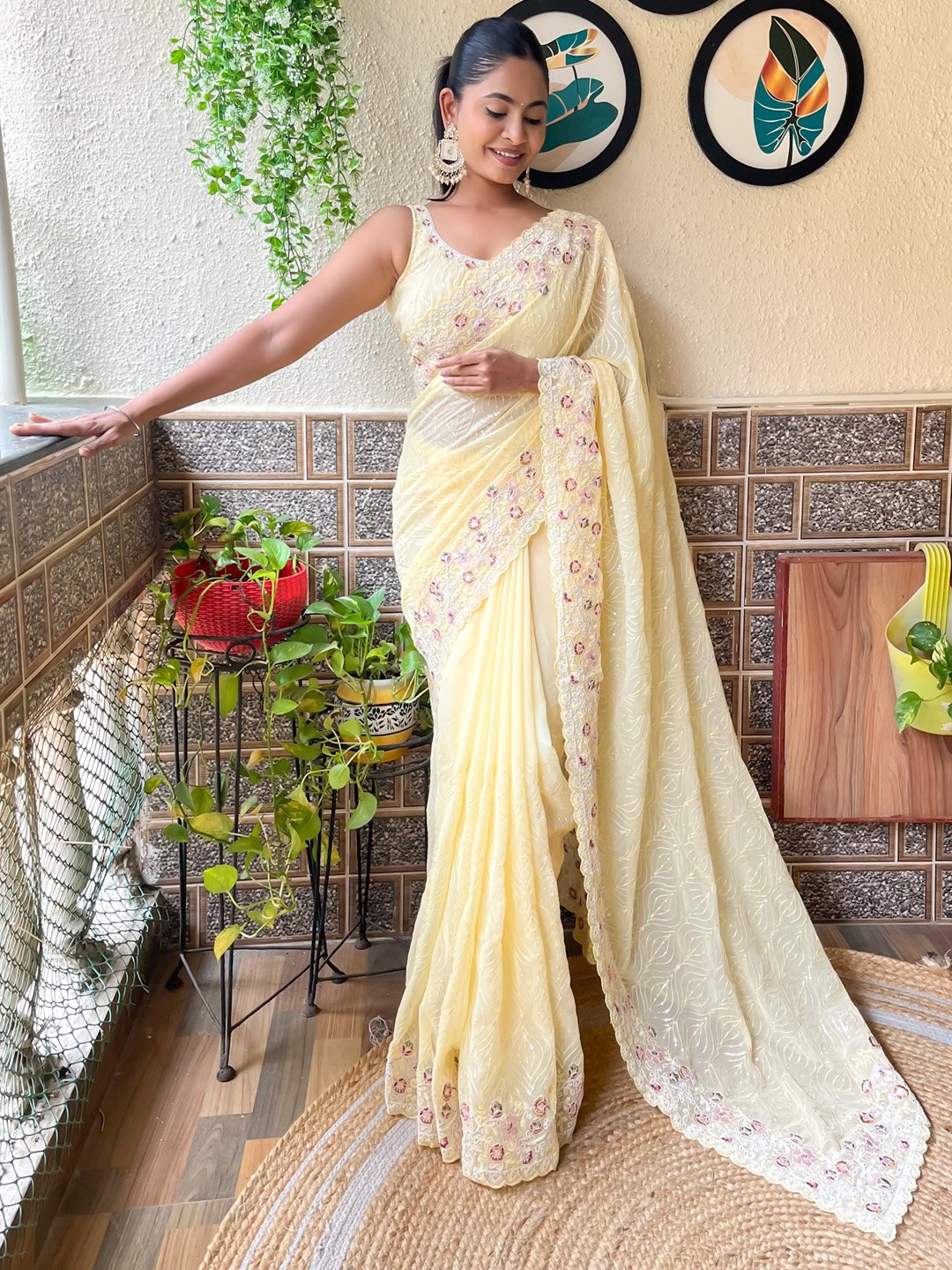 partywear designer saree for festive occasions