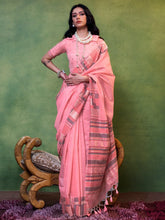 Blush Pink Soft Handloom Silk Saree - The Dori Store