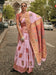 Pink Mauve Banarasi Silk Blend Woven Saree