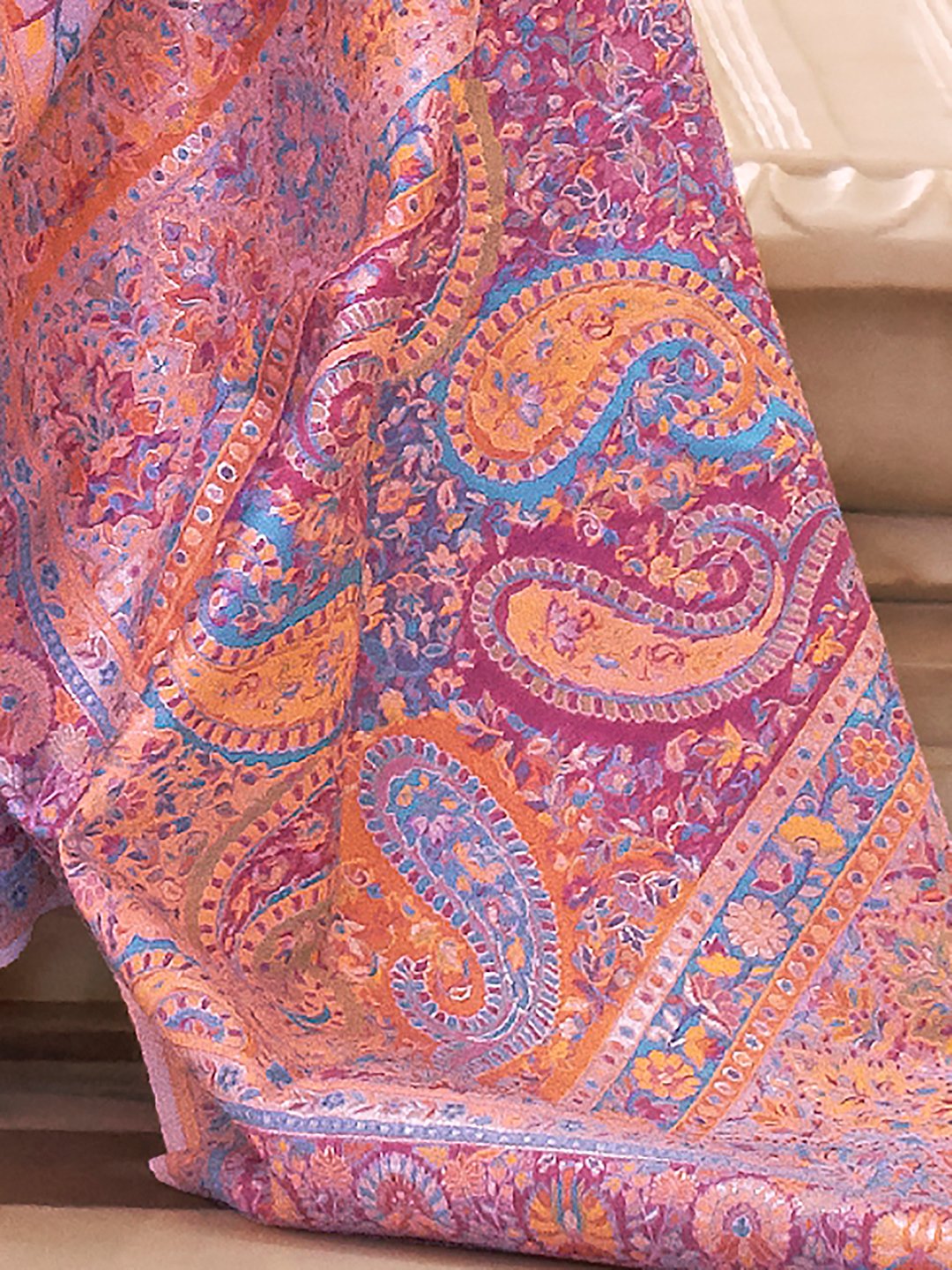 Lavendar Banarasi Silk Blend Woven Saree