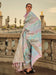 Blue LightBlue Banarasi Satin Silk Woven Saree