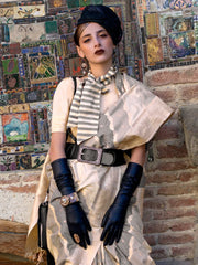 Rich Grey Rangkath Soft Silk Saree - The Dori Store