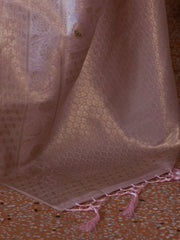 Mauve Banarasi Handloom Woven Silk Saree - The Dori Store