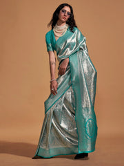 Royal Blue Kanjeevaram Silk Saree - The Dori Store
