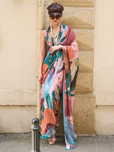 Pinkish Multicolor Satin Silk Saree - The Dori Store