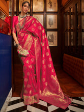 Rani Pink Designer Banarasi Silk Saree - The Dori Store