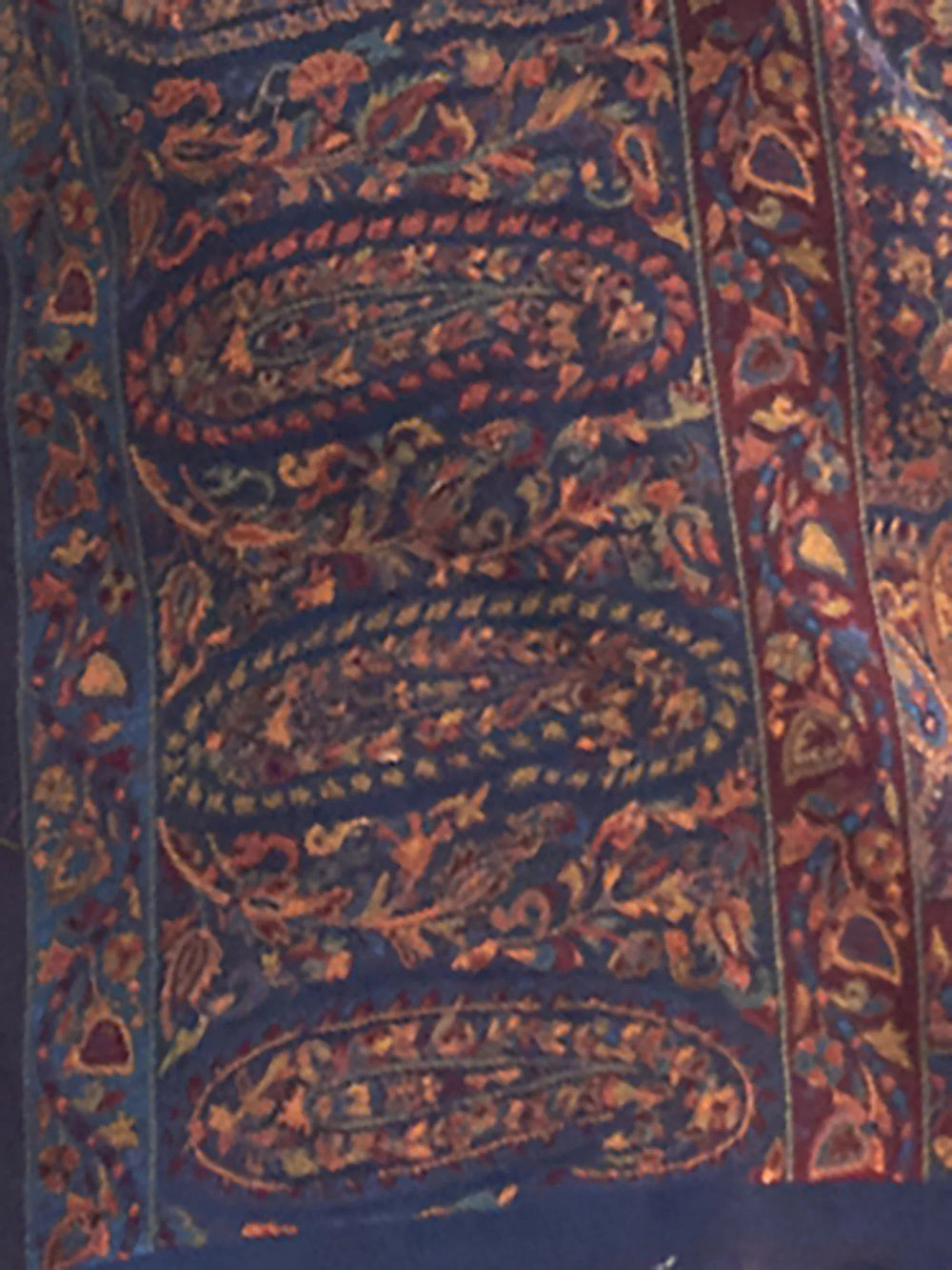 Navy Blue Modal Kashmiri Handloom Silk Saree - The Dori Store