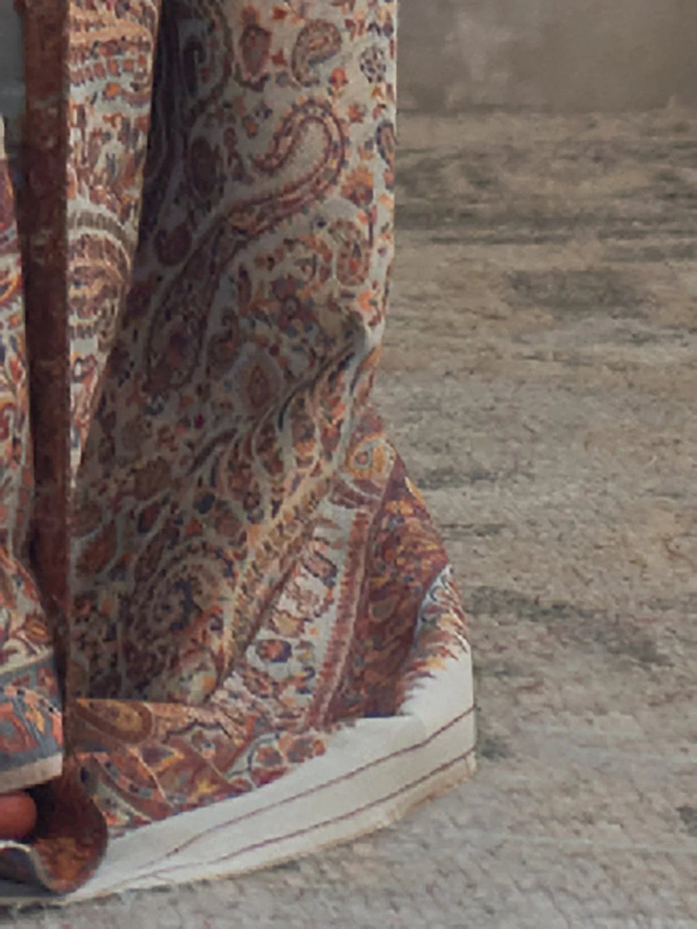 Aqua Blue Modal Kashmiri Handloom Silk Saree - The Dori Store