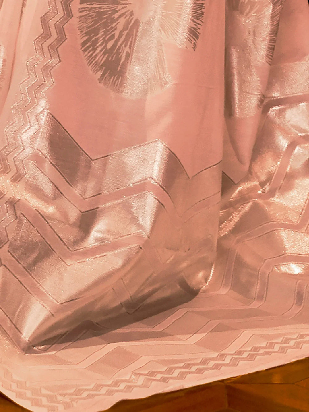 Partywear Light Pink Organza Silk Saree - The Dori Store