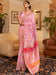 Pink Pink Phulkari Silk Blend Woven Saree