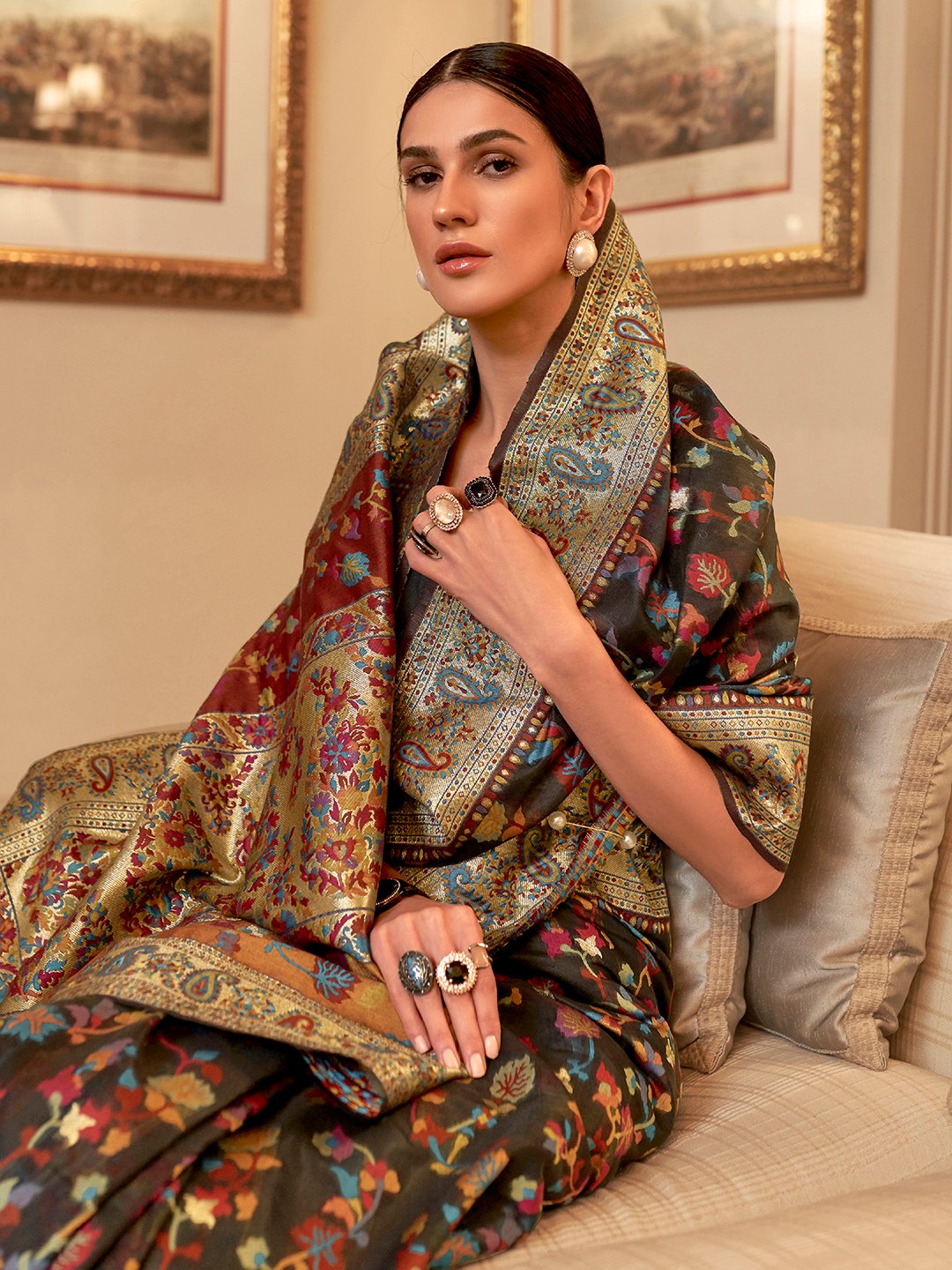 partywear designer saree for festive occasions
