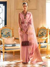 Blush Pink Tissue Woven Silk Saree - The Dori Store