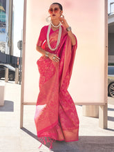 Rose Pink Kanjeevaram Silk Saree - The Dori Store
