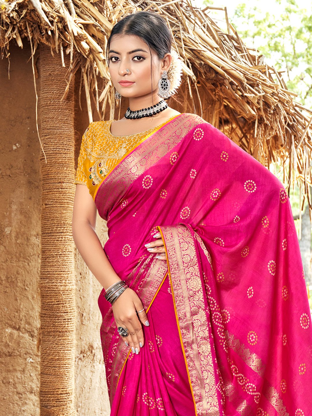 Pink Party Wear Pure Silk Woven Saree