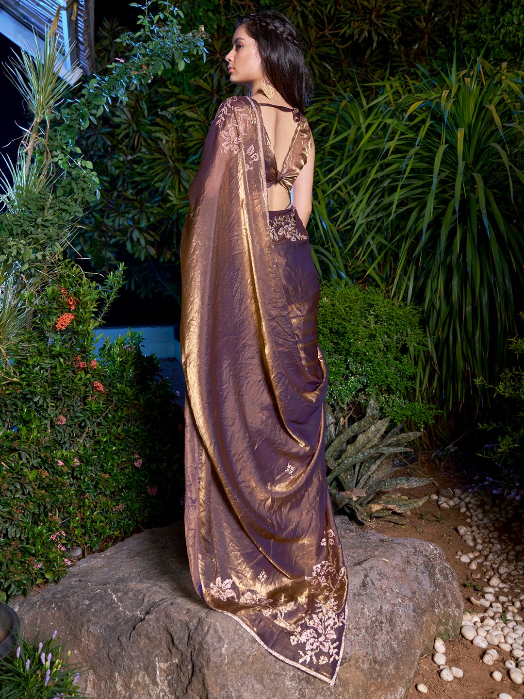 partywear designer saree for festive occasions