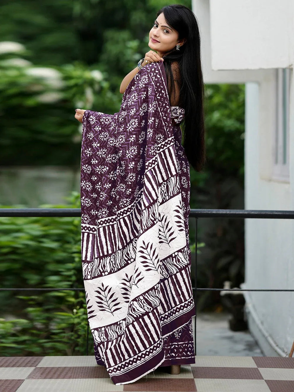 Plum Purple Comfortable Branded Cotton Saree - The Dori Store