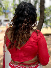 White Designer Cotton Saree - The Dori Store