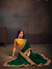 Green Georgette Designer Saree - The Dori Store