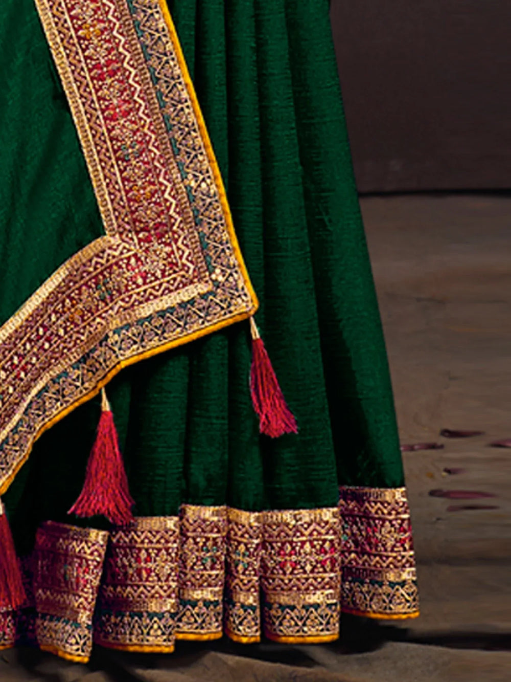 Green Georgette Designer Saree - The Dori Store