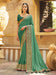 Green Sea Party Wear Vichitra Silk Woven Saree