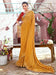 Yellow Mustard Party Wear Georgette Printed Saree