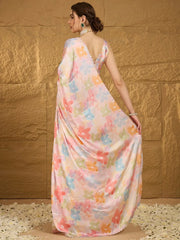 Multicolor Georgette Satin Saree - The Dori Store