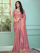 Graceful Pink Flowing Georgette Saree - The Dori Store