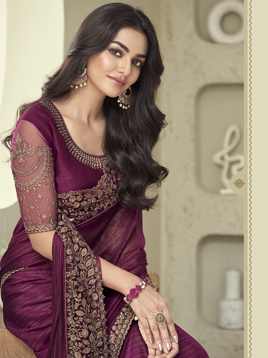 partywear designer saree for festive occasions