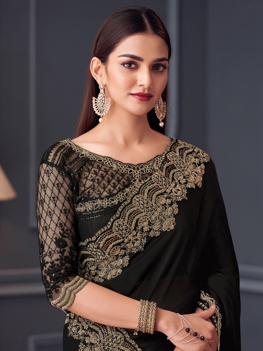 partywear designer saree for festive occasions