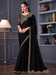 Black Black Party Wear Satin Silk Embellished Saree
