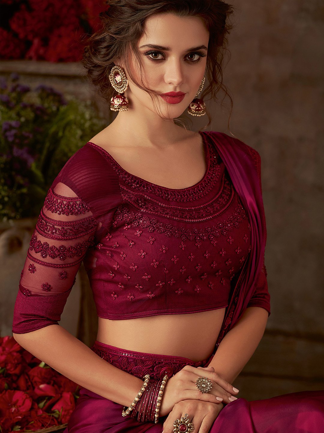 partywear designer saree for festive occasions