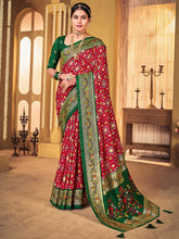 Traditional Pink Gujrati Ikat Patola Silk Saree - The Dori Store