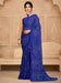 Blue Blue Bandhani Chiffon Printed Saree