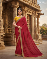 Regal Pink Vichitra Silk Designer Saree