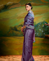 Designer Purple Dola Silk Saree