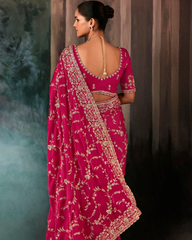 Pink Georgette Party Wear Saree